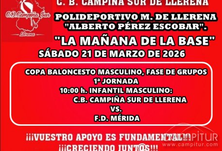 El C. B. Campiña Sur de Llerena afronta un intenso fin de semana con la Copa Judex-FEXB, una semifinal júnior y los octavos sénior